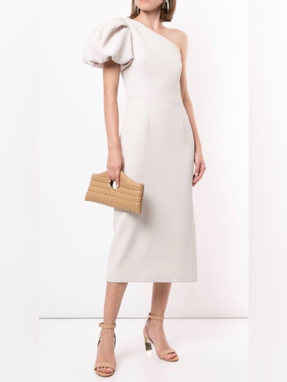 Rebecca Vallance Andie ivory one shoulder dress 8 $530